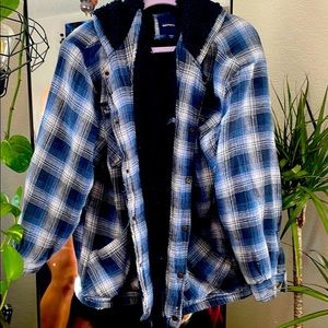 Blue fleece flannel